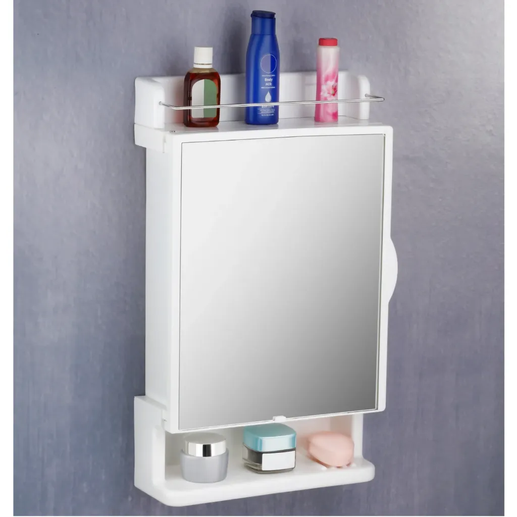 Wall-Mounted Bathroom Mirror Cabinet 12x21 Inch with Storage Shelves & Toothbrush Holder